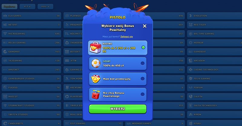 Best pistolo logowanie in Poland